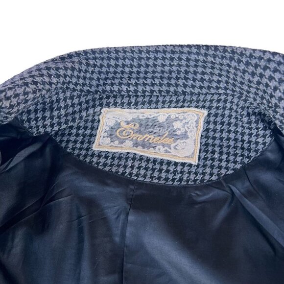Emmelee Pea Coat Gray Houndstooth Collared Jacket Size M - Picture 6 of 10